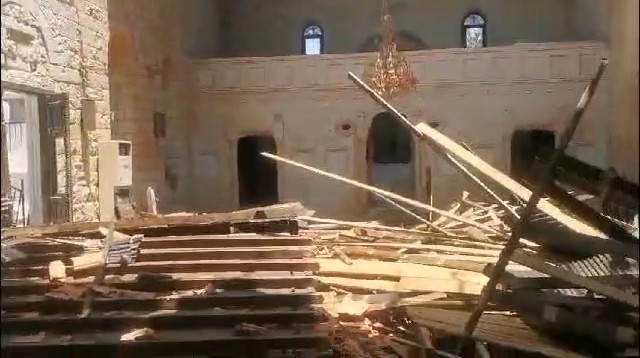 Sud-Liban. Cette église n'a pas été épargnée par les bombardements.